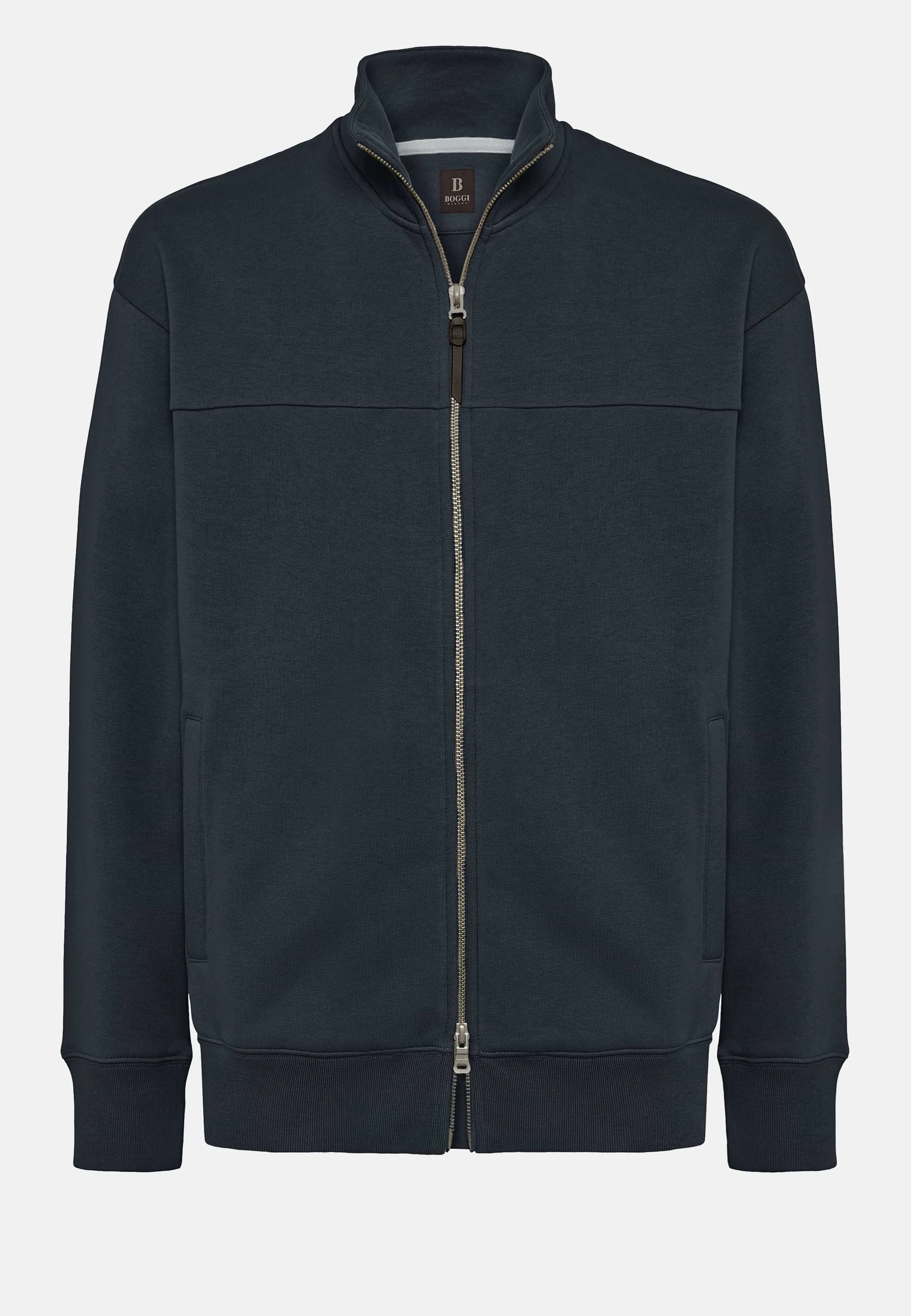 Sudadera Con Cremallera y Cuello Perkins de Algodón