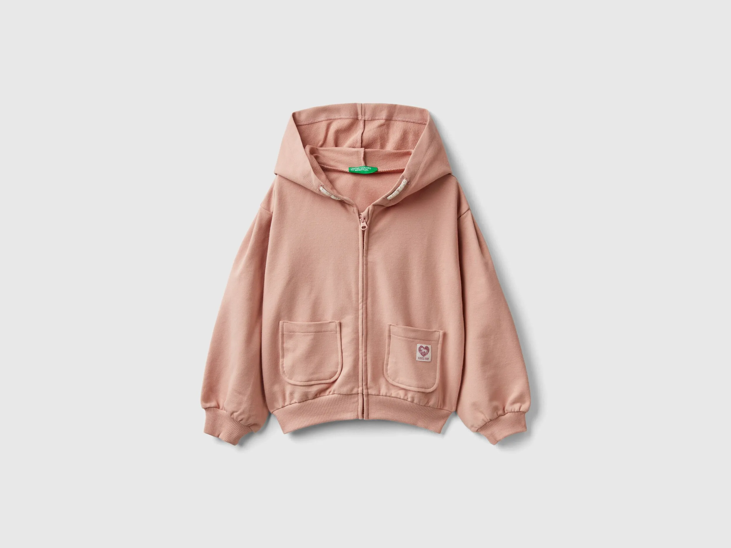 Sudadera de algodón orgánico elástico con cremallera