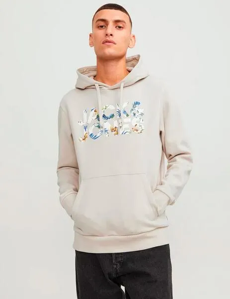 Sudadera Jack & Jones 'Jeff' Beige Flores