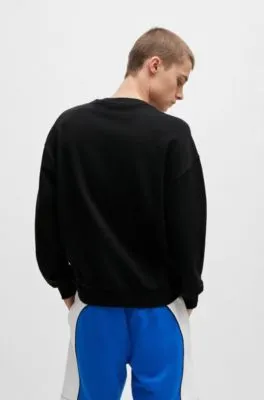 Sudadera regular fit de felpa de algodón con logo de diseño