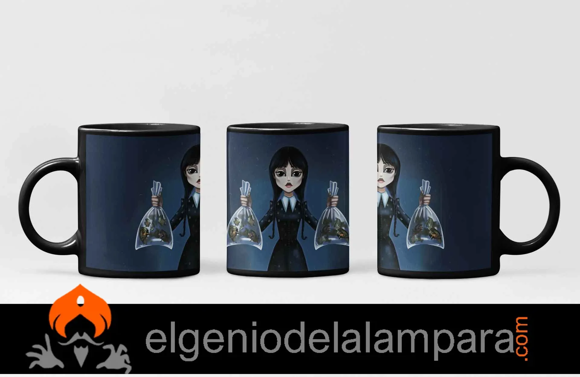 taza Miércoles y sus pirañas