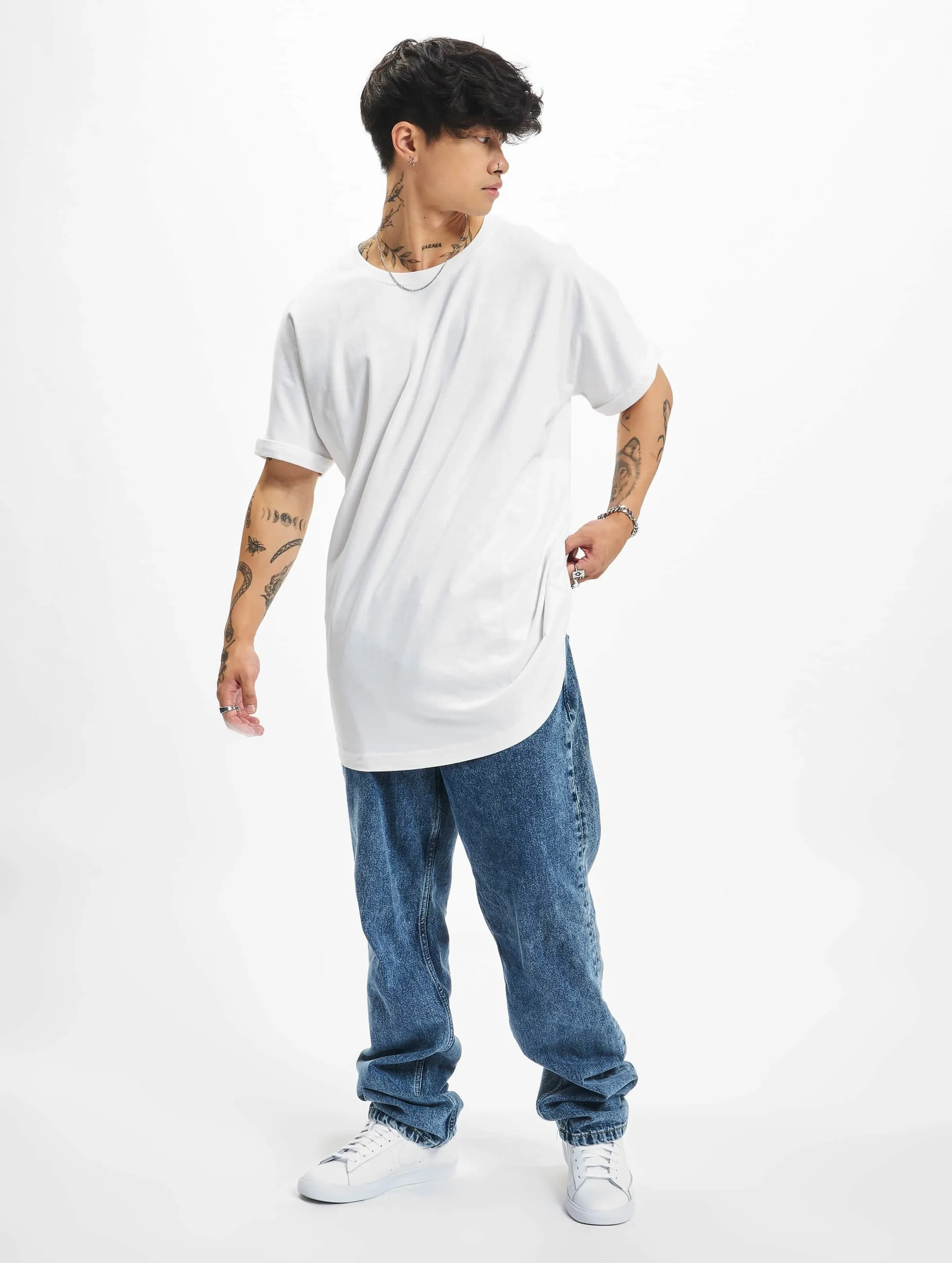 URBAN CLASSICS PREPACK LONG SHAPED TURNUP 2PACK TSHIRT