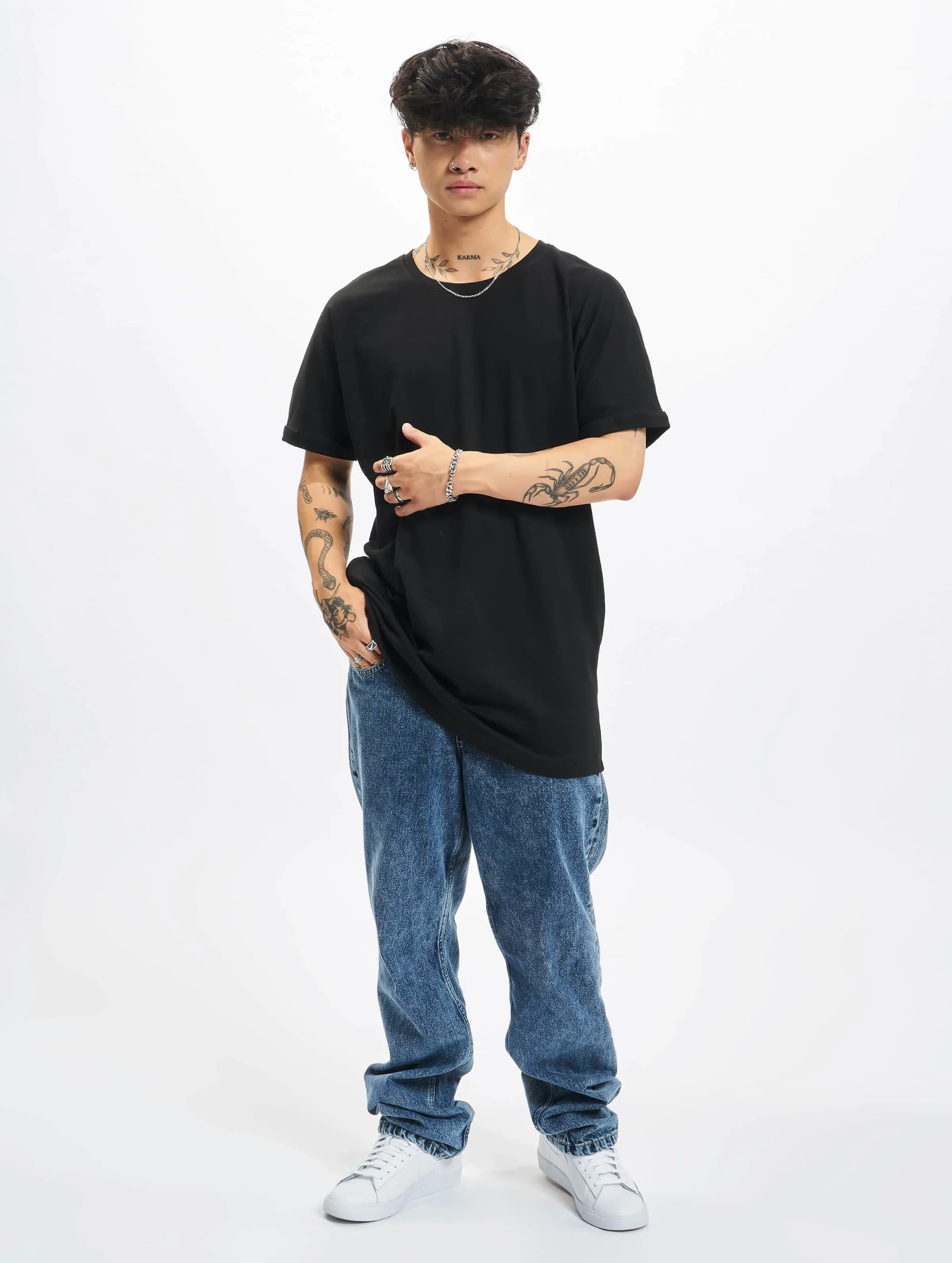 URBAN CLASSICS PREPACK LONG SHAPED TURNUP 2PACK TSHIRT