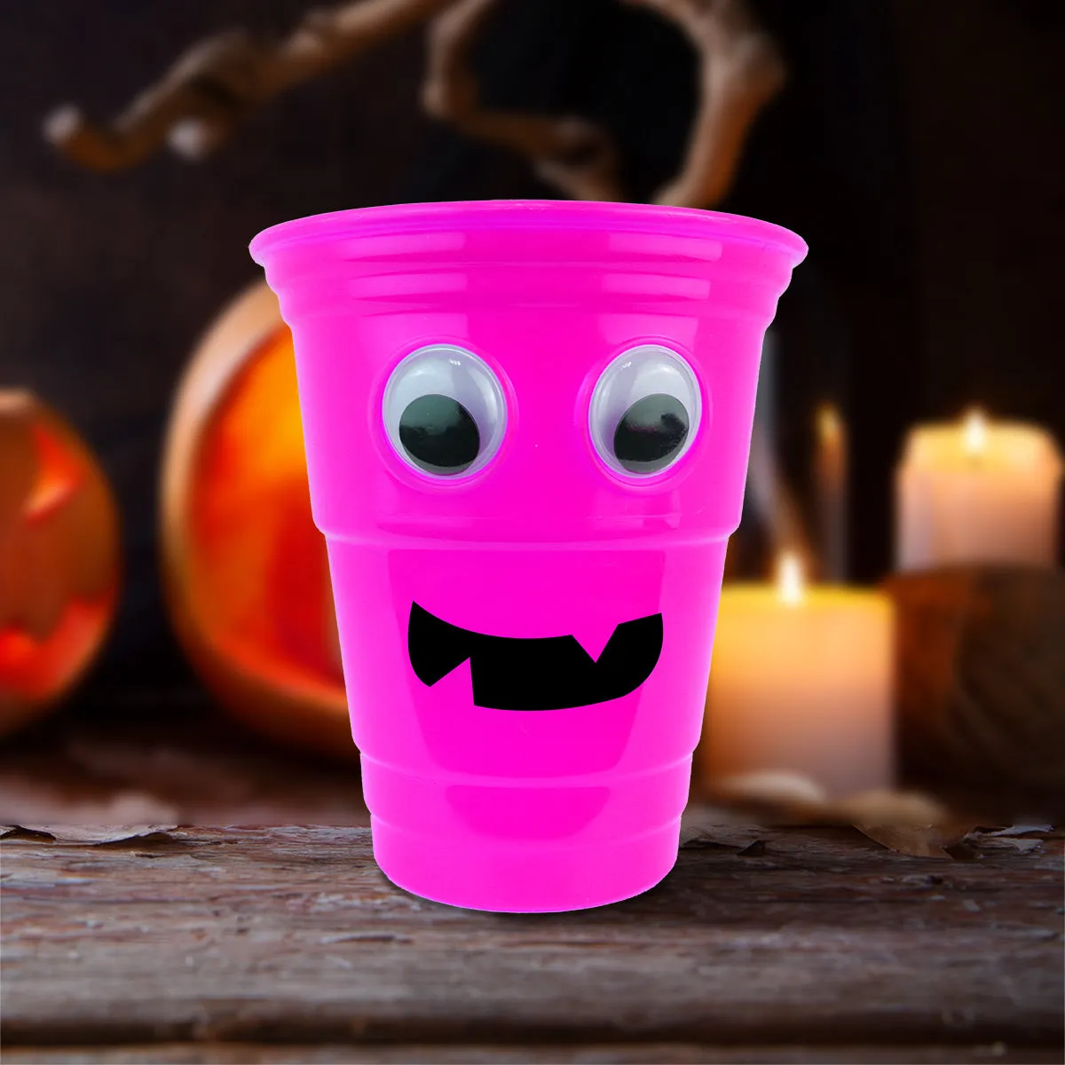 Vaso color Fucsia con Diseo de Halloween