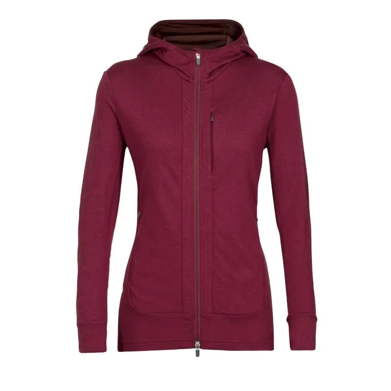 Vellón Icebreaker Quantum Iii Ls Zip para mujer (Cherry)