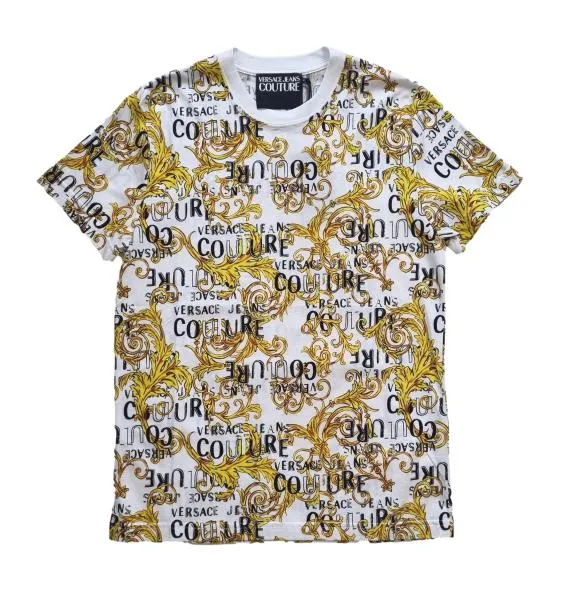 VERSACE JEANS COUTURE BAROQUE CAMISETA CAMISA 74GAH6S0 BLANCOORO