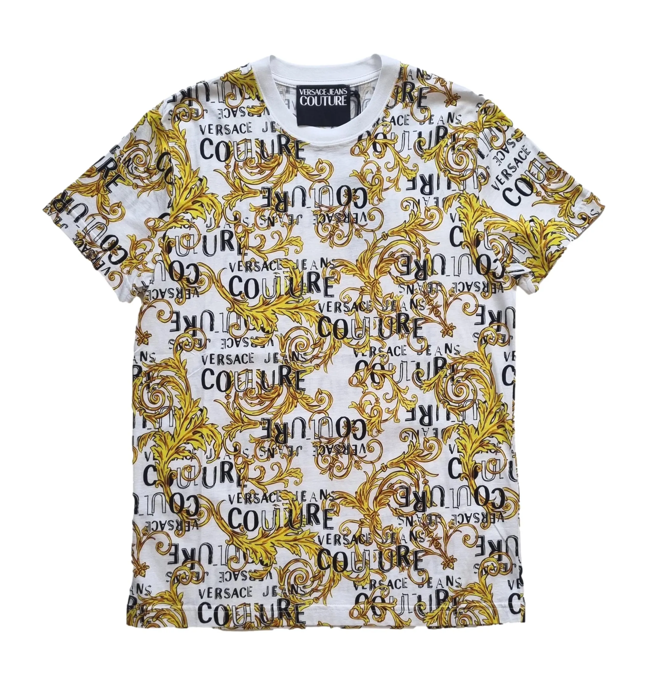 VERSACE JEANS COUTURE BAROQUE CAMISETA CAMISA 74GAH6S0 BLANCOORO