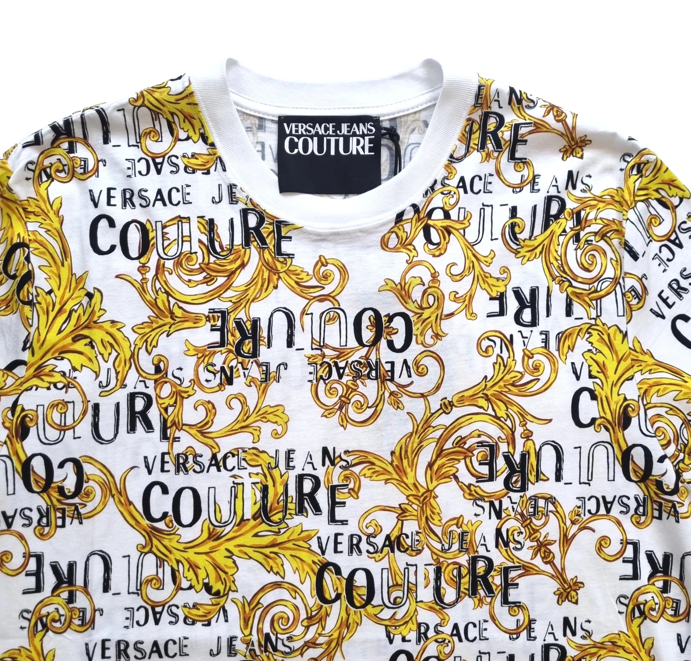 VERSACE JEANS COUTURE BAROQUE CAMISETA CAMISA 74GAH6S0 BLANCOORO