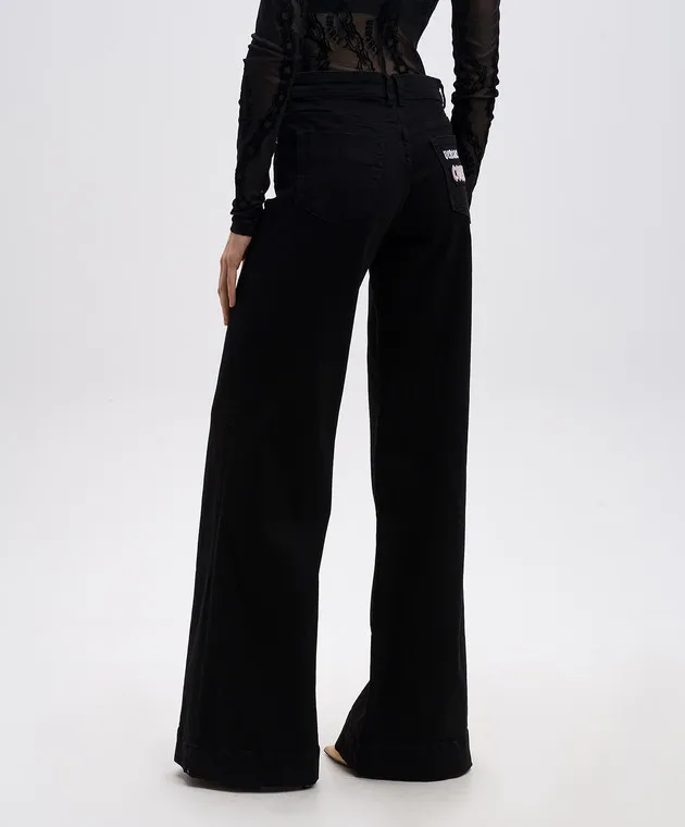 Versace Jeans Couture Black flared jeans with logo