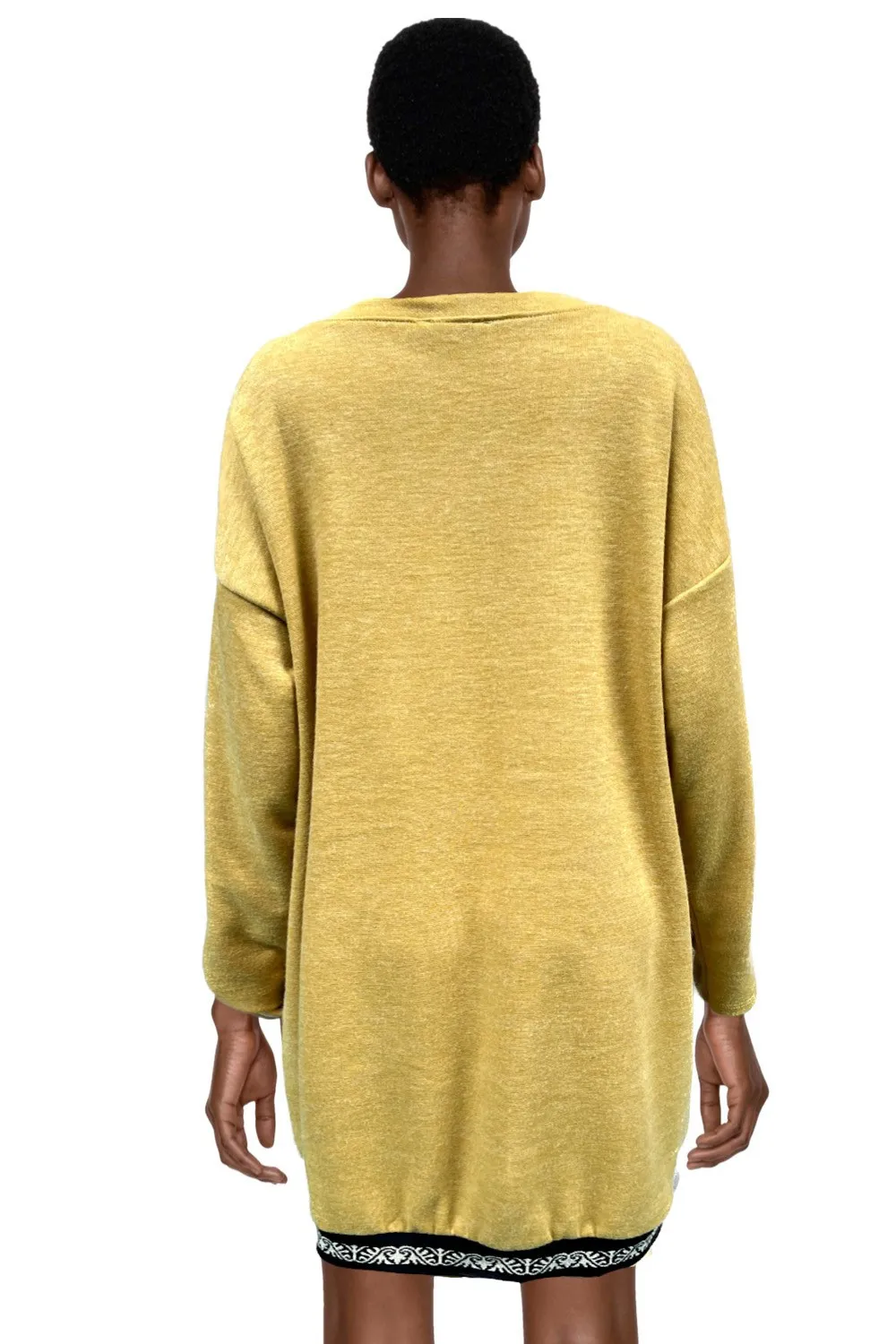 Vestido jersey mostaza