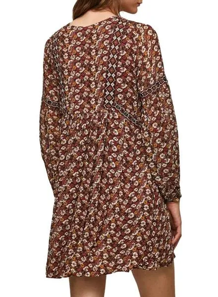 Vestido Pepe Jeans Liber Estampado Mujer Marrón