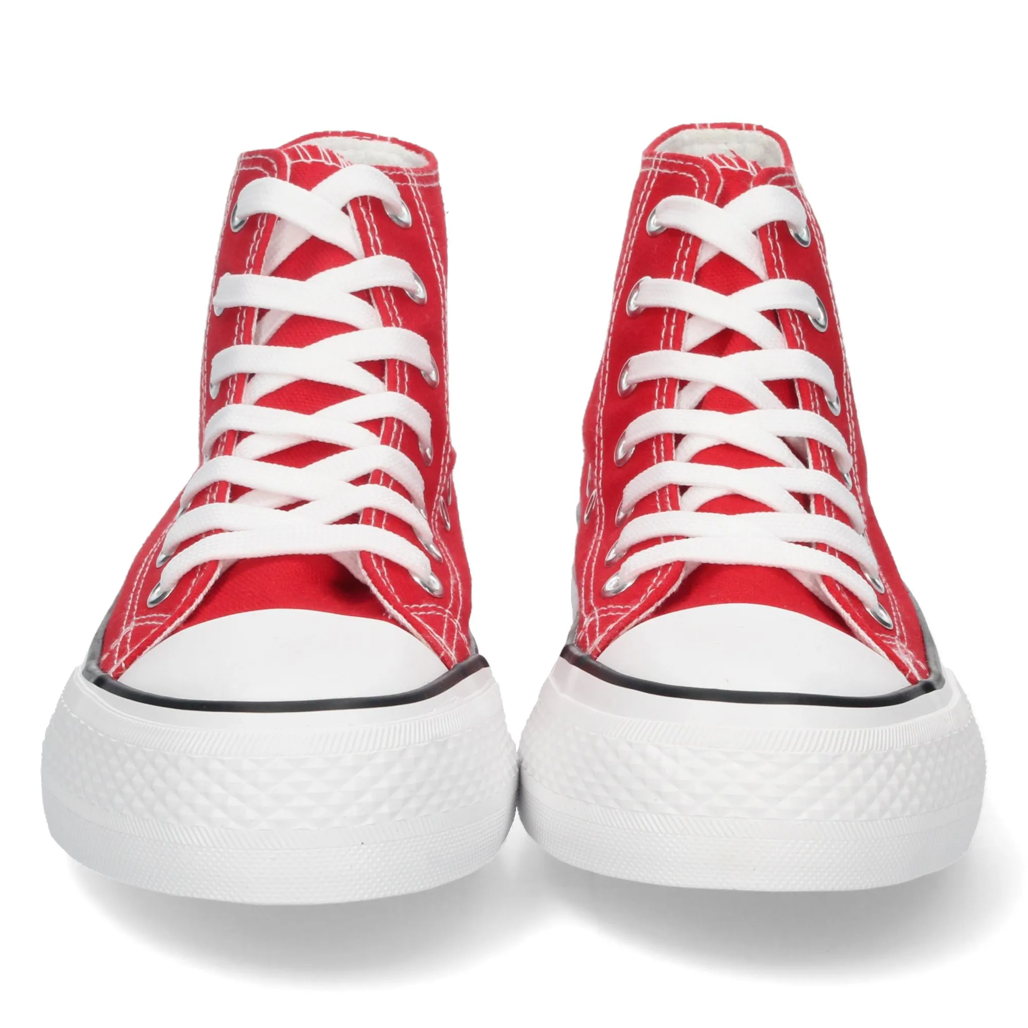 Zapatillas abotinadas doble suela estilo bamba en lona mujer rojo A307