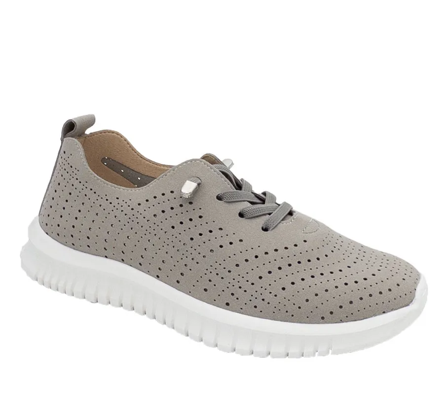 ZAPATO AMARPIES AOG26443 MUY CÓMODO Y LIGERO PARA MUJER COPETE PICADO TAUPE CORDON ELASTICO PLANTILLA EXTRAIBLE CONFORT 28488