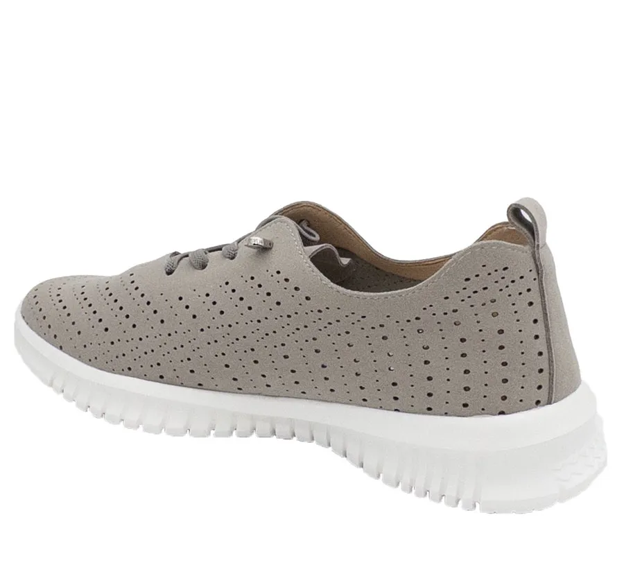 ZAPATO AMARPIES AOG26443 MUY CÓMODO Y LIGERO PARA MUJER COPETE PICADO TAUPE CORDON ELASTICO PLANTILLA EXTRAIBLE CONFORT 28488