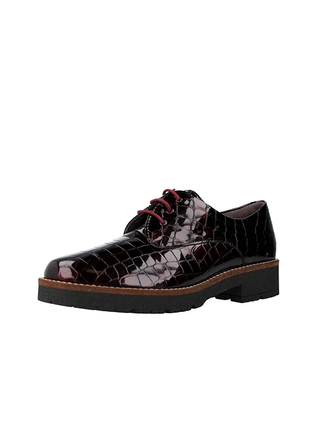 ZAPATO CORDONES MUJER PITILLOS 5370 BURDEOS