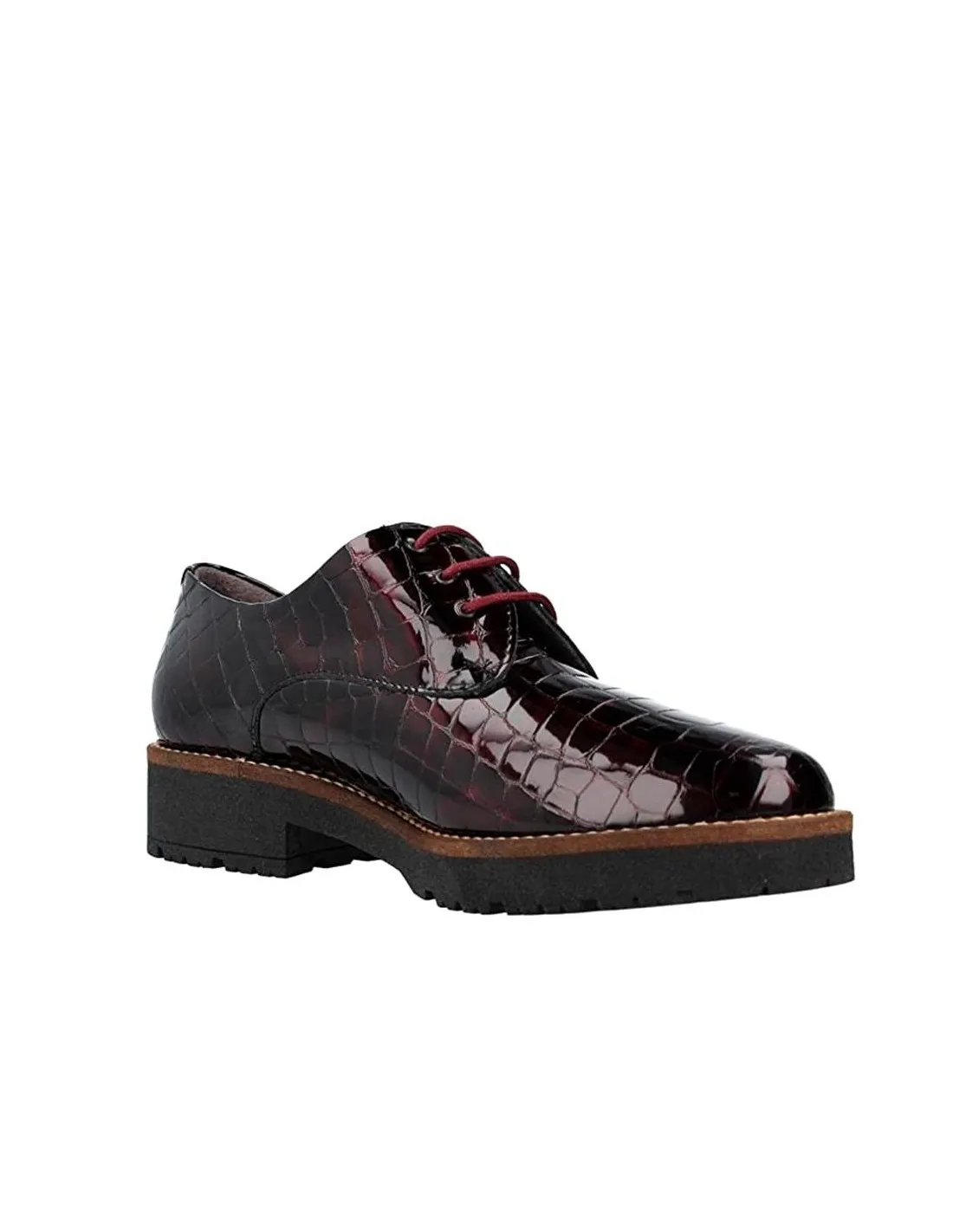 ZAPATO CORDONES MUJER PITILLOS 5370 BURDEOS
