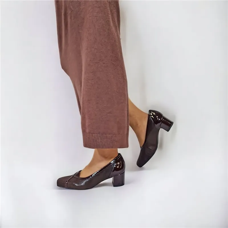 Zapatos De Salón Cómodos Mujer Textil Elástico Plantilla De Piel Y Gel 73041 Marrón, de Zany