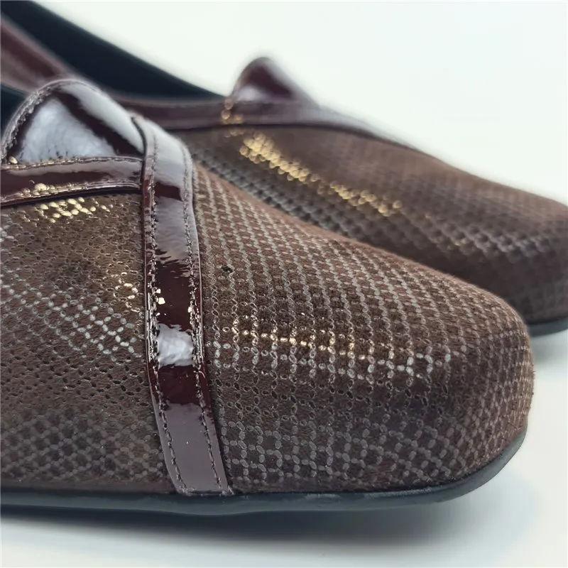 Zapatos De Salón Cómodos Mujer Textil Elástico Plantilla De Piel Y Gel 73041 Marrón, de Zany