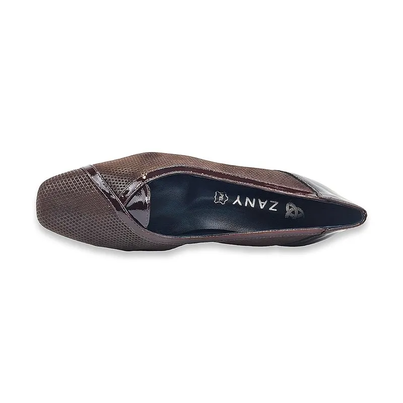 Zapatos De Salón Cómodos Mujer Textil Elástico Plantilla De Piel Y Gel 73041 Marrón, de Zany