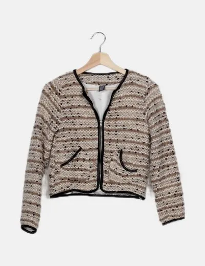 Zara Chaqueta beige jaspeada