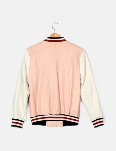 Zara Chaqueta bicolor polipiel