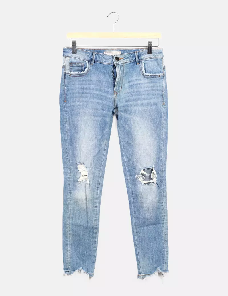 Zara Jeans skinny rotos
