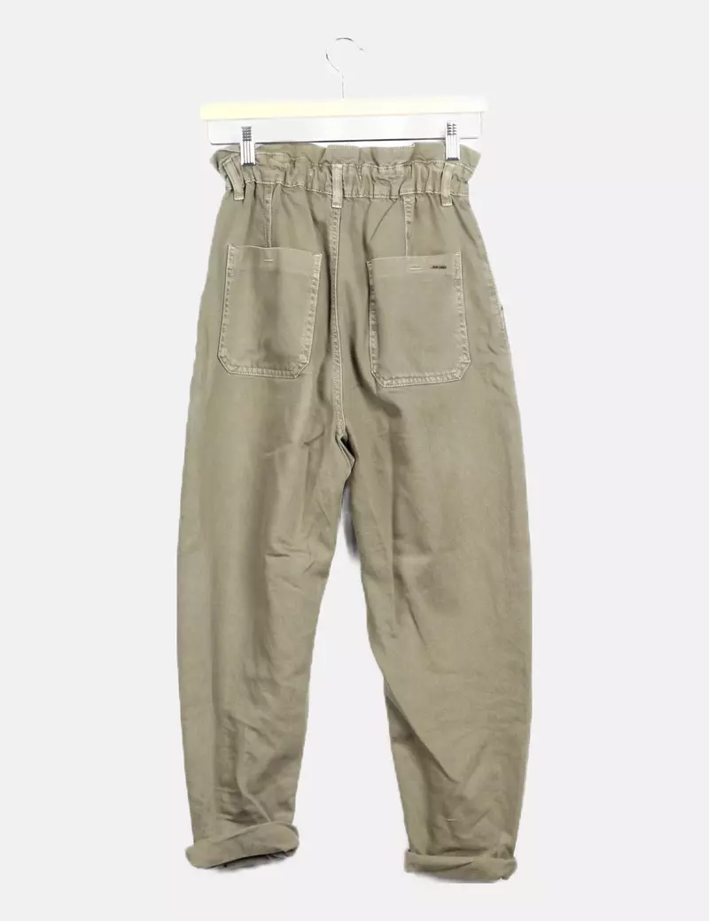 Zara Jeans verde baggy