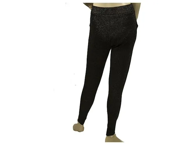 Zoe Karssen Negro Glittery Sparkly Shiny Pantalón elástico pantalón talla S 