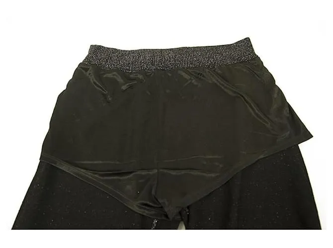 Zoe Karssen Negro Glittery Sparkly Shiny Pantalón elástico pantalón talla S 